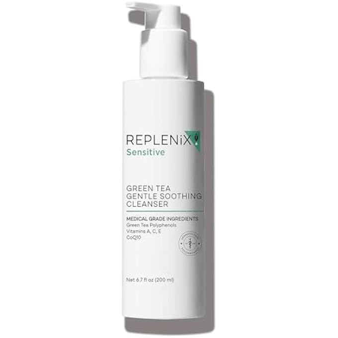 Replenix GREEN TEA GENTLE SOOTHING CLEANSER, MEDICAL-GRADE FACE WASH FOR SENSITIVE SKIN (6.7 FL. OZ) - Image 1